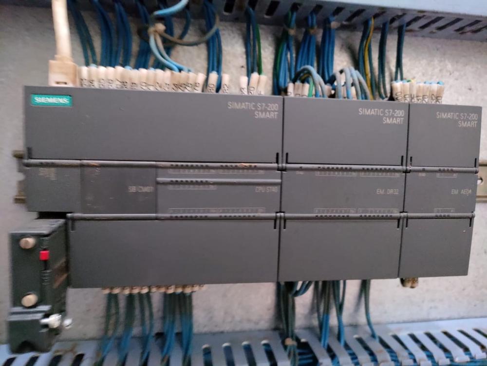 PLC with expansion modules in a control panel